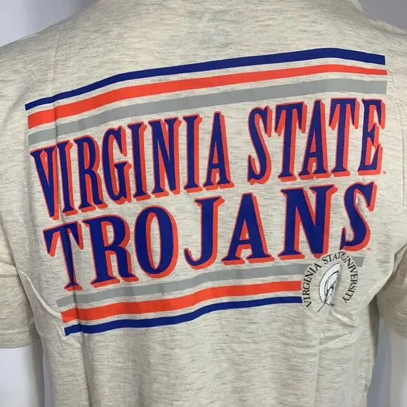 Champion Virginia State University Trojans Cream T-Shirt Medium - Picture 3 of 4